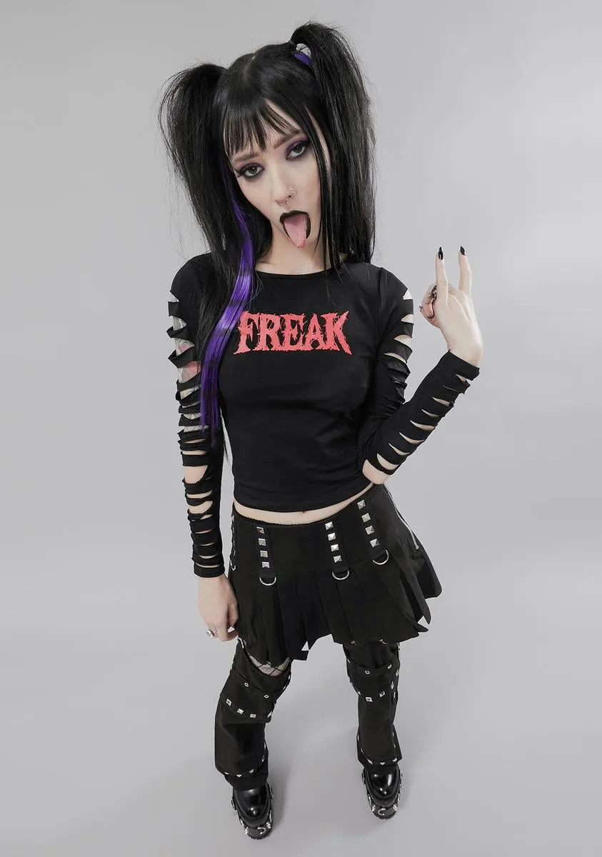 Mosh W Me Shredded Freak Top sold by Dolls Kill product image thumbnail 3