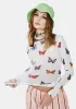 White Butterfly Print Mesh Top sold by Dolls Kill