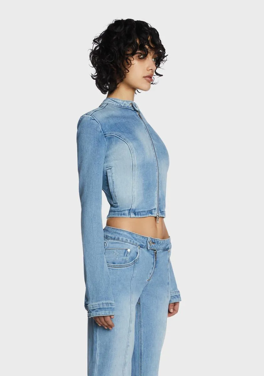 Denim Outlaw Jacket sold by Dolls Kill product image thumbnail 4