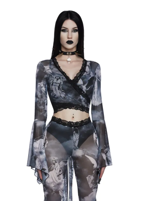 Revenant Faces Mesh Top sold by Dolls Kill
