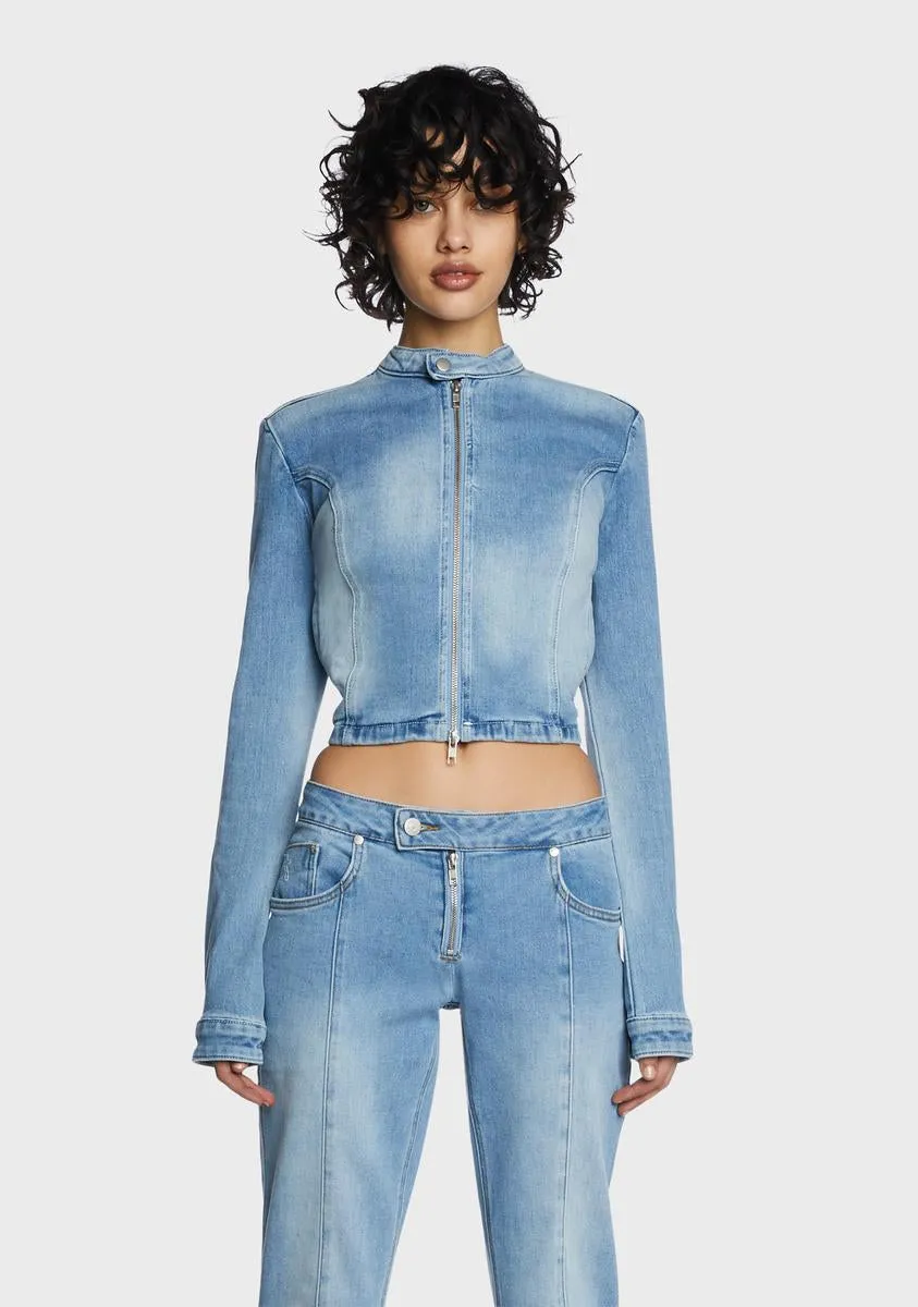 Denim Outlaw Jacket sold by Dolls Kill