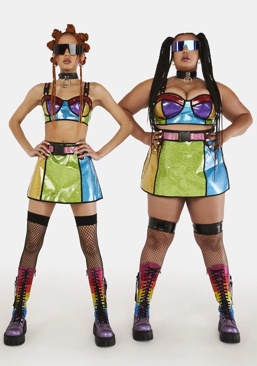 Rainbow Runner Glitter Bra Top sold by Dolls Kill product image thumbnail 3