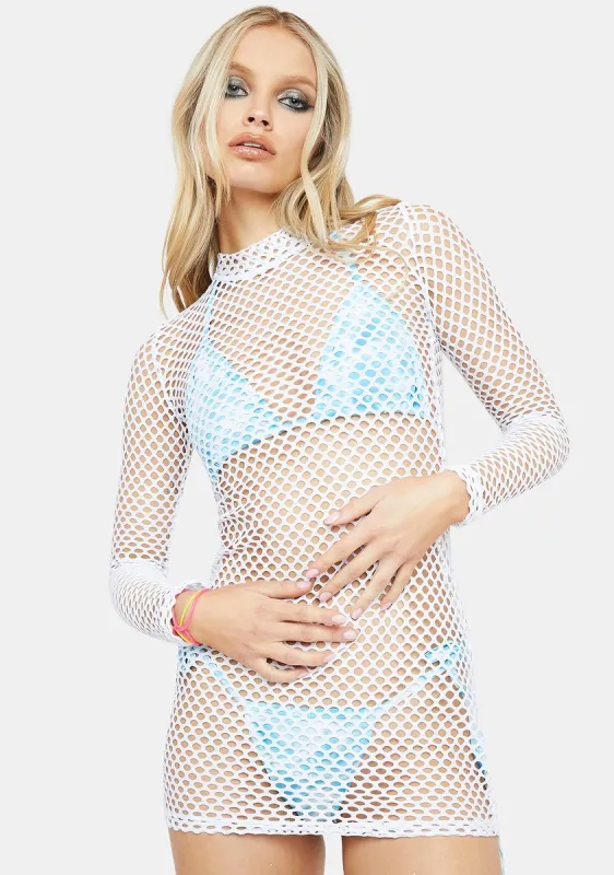 Icy Kinetic Kitten Fishnet Dress sold by Dolls Kill