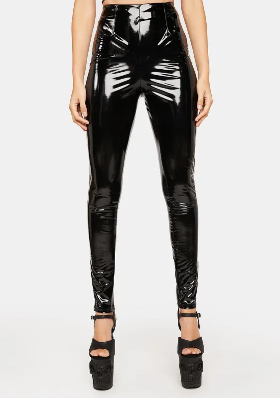 Headed To The Jet Vinyl Pants sold by Dolls Kill