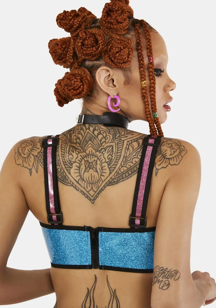 Rainbow Runner Glitter Bra Top sold by Dolls Kill product image thumbnail 4