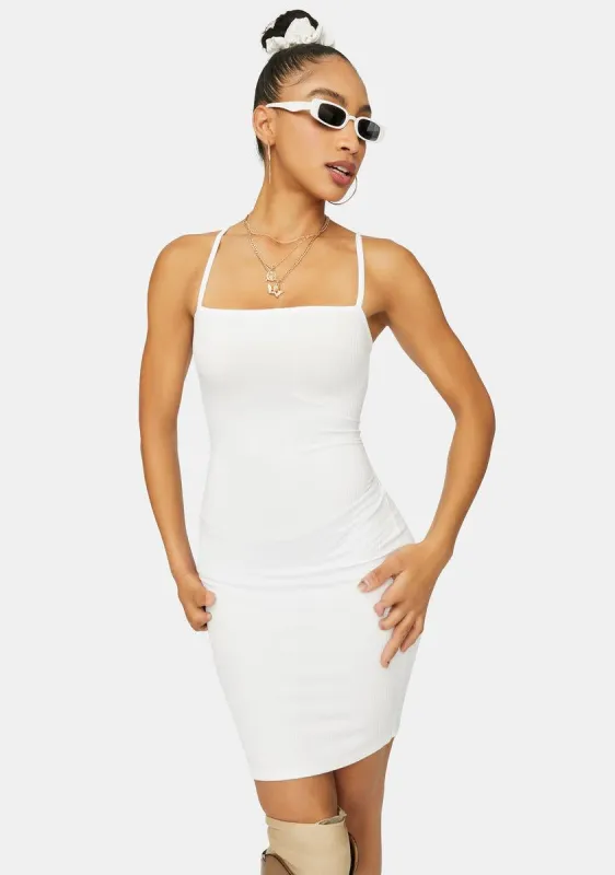 Angel Just Makes Sense Ribbed Mini Dress sold by Dolls Kill