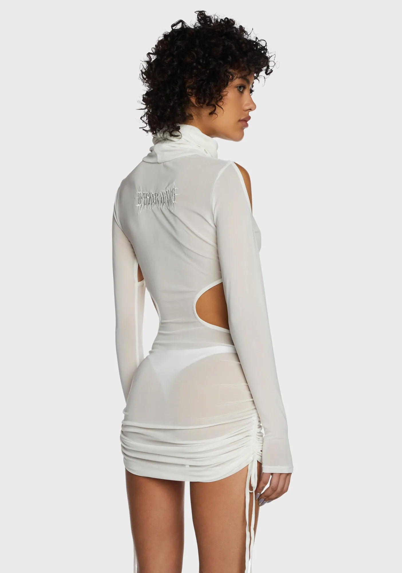 Replay Mesh Cut Out Dress - White sold by Dolls Kill product image thumbnail 4