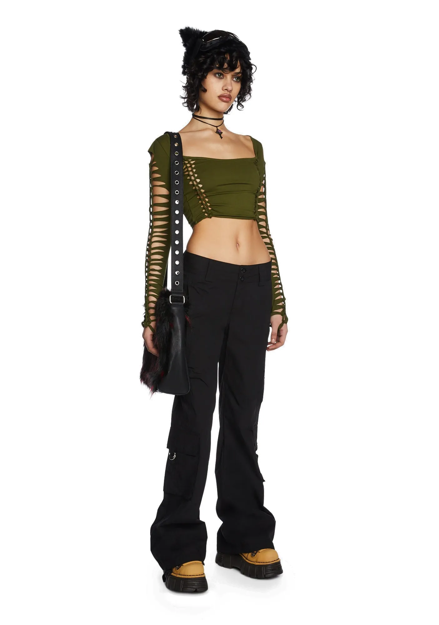 Alternative Spells Long Sleeve Top- Green sold by Dolls Kill product image thumbnail 2
