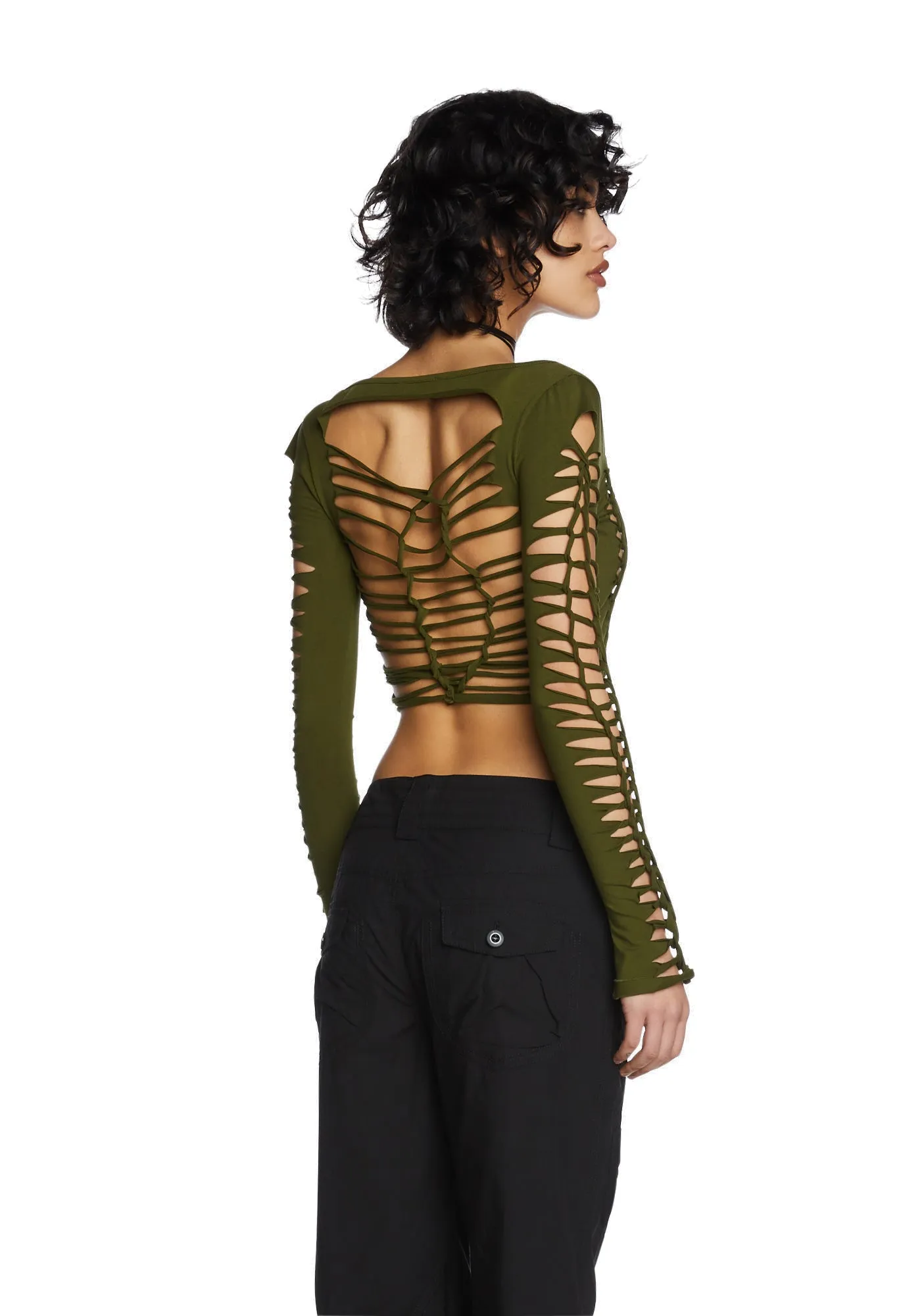 Alternative Spells Long Sleeve Top- Green sold by Dolls Kill product image thumbnail 4