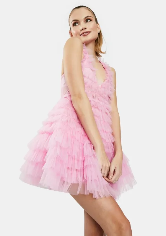 Pink Tulle Ruffle Mini Dress sold by Dolls Kill
