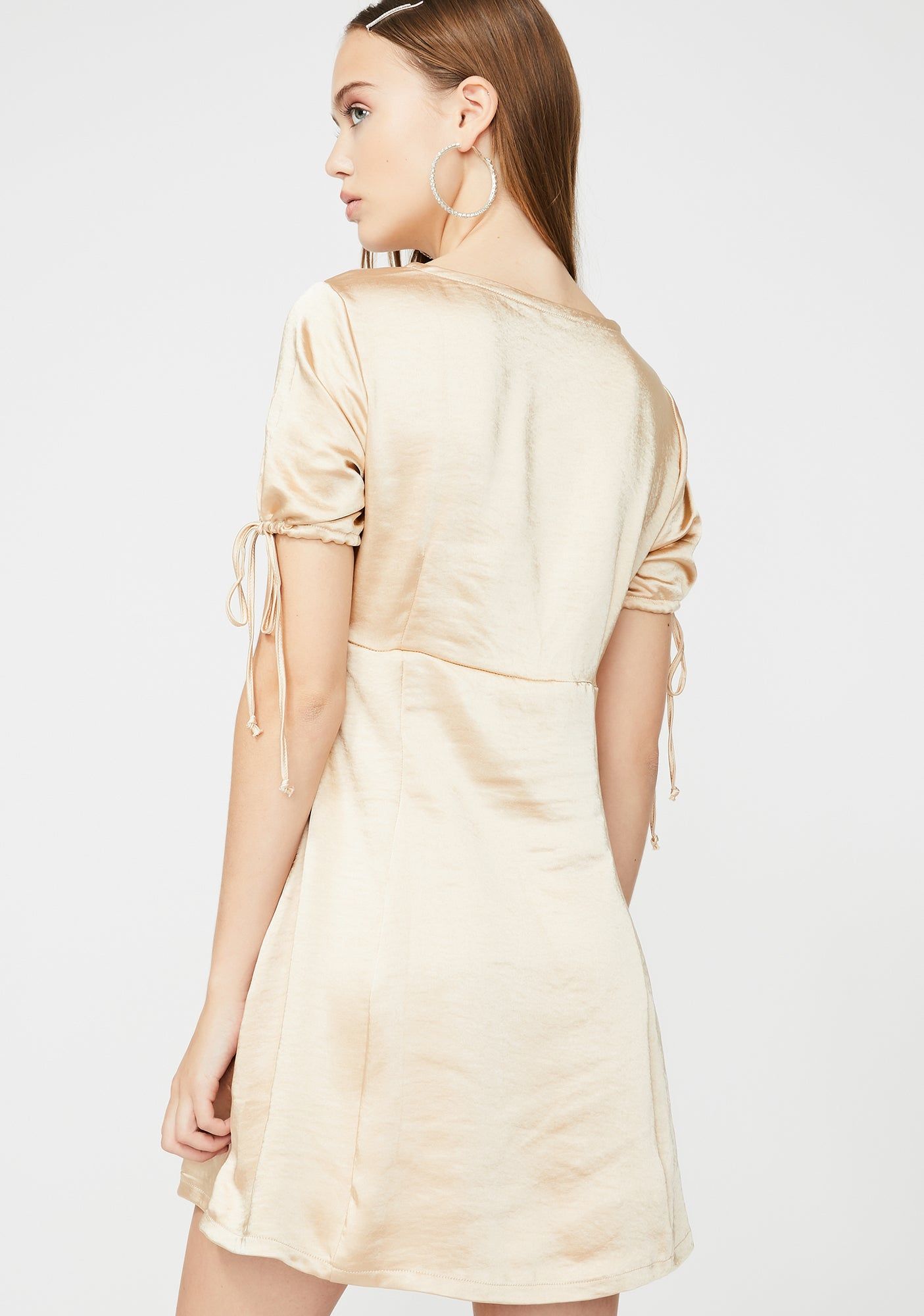 Gold Guenette Satin Dress sold by Dolls Kill product image thumbnail 4