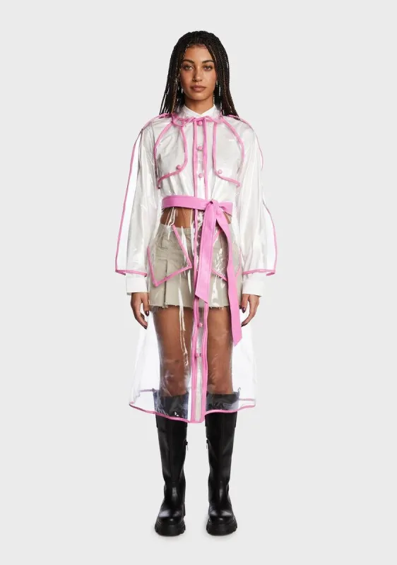 Sweet Drizzle Forecast Clear Trench Coat sold by Dolls Kill