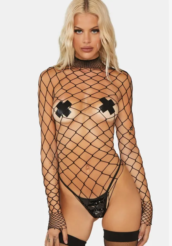 Dancing All Night Fishnet Bodystocking sold by Dolls Kill