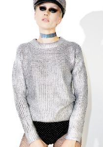 Nysa Metallic Sweater sold by Dolls Kill