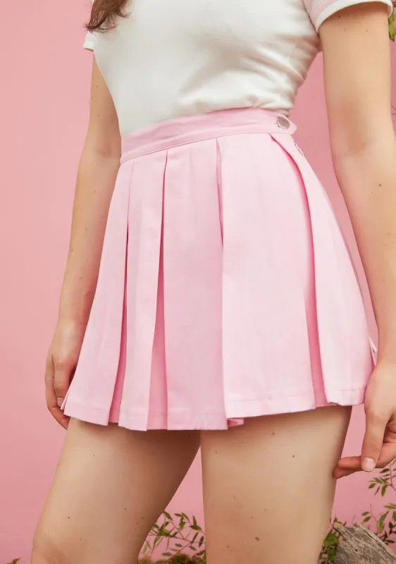 Summer Sweetheart Pleated Mini Skirt sold by Dolls Kill