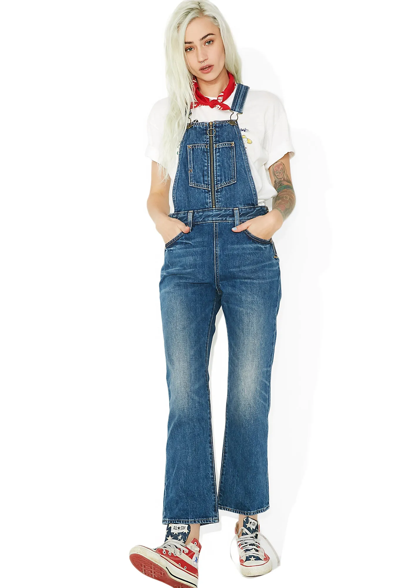 Orange Tab Overalls sold by Dolls Kill