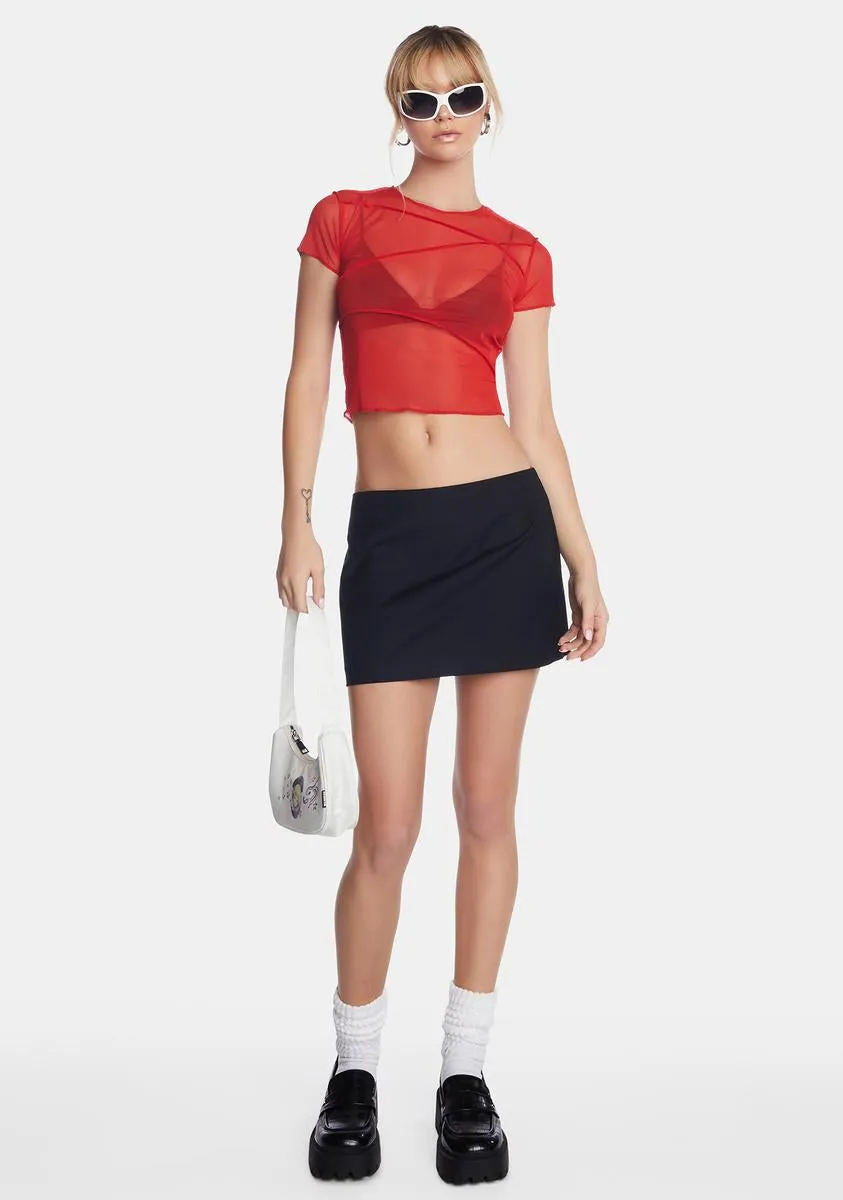 Red Zorave Mesh Top sold by Dolls Kill product image thumbnail 3