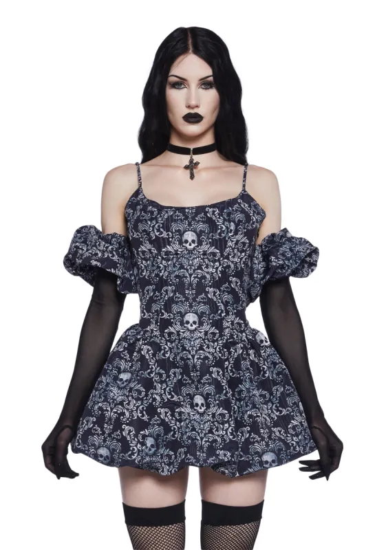 Vexed Hearts Mini Dress - Skull sold by Dolls Kill