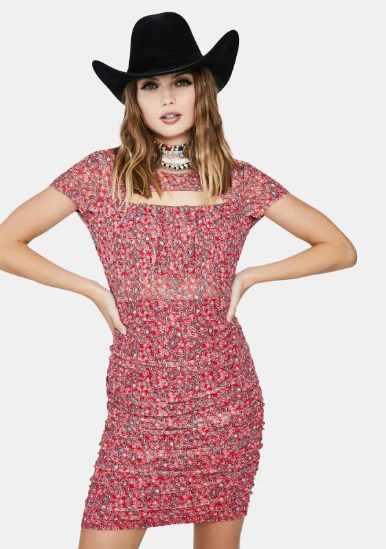 Tied Mesh Mini Dress sold by Dolls Kill