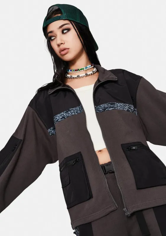 Sweat X Nylon Jacket sold by Dolls Kill