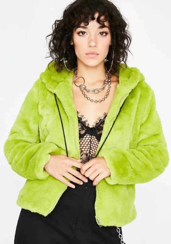 Biohazard Fuzzy Feelings Hooded Jacket sold by Dolls Kill