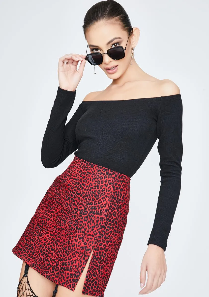 Red Leopard Pelmet Mini Skirt sold by Dolls Kill product image thumbnail 2