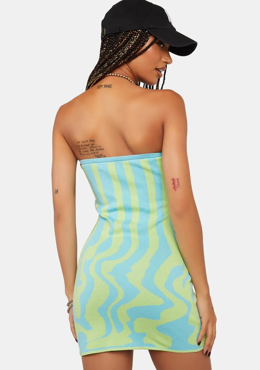 Wavy Stripe Bandeau Mini Dress sold by Dolls Kill product image thumbnail 4