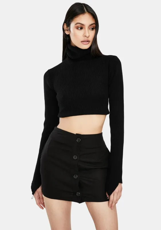 Here's To You Button Front Mini Skirt sold by Dolls Kill