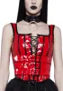 Haunted Shadows Corset Top - Red sold by Dolls Kill