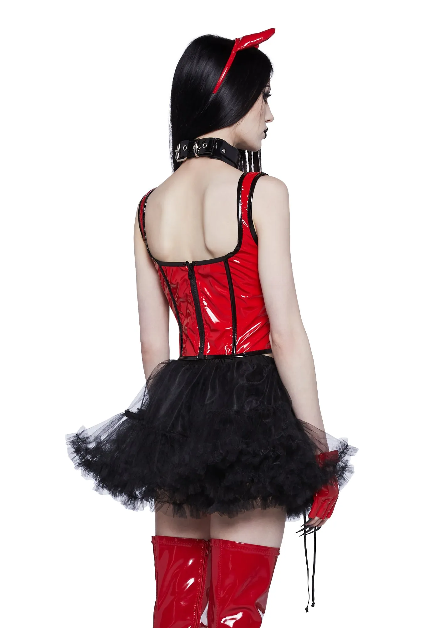 Haunted Shadows Corset Top - Red sold by Dolls Kill product image thumbnail 4