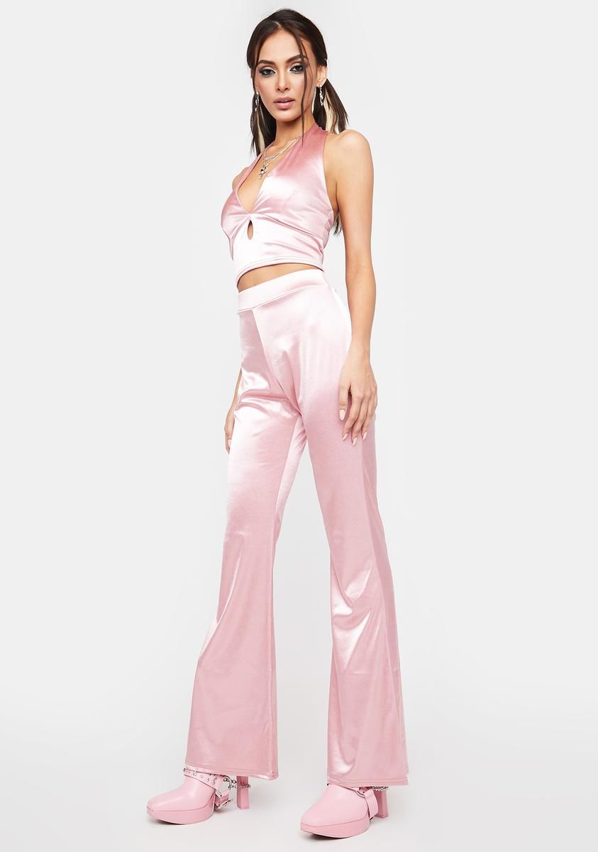 Stretch Satin Flare Pants sold by Dolls Kill product image thumbnail 2