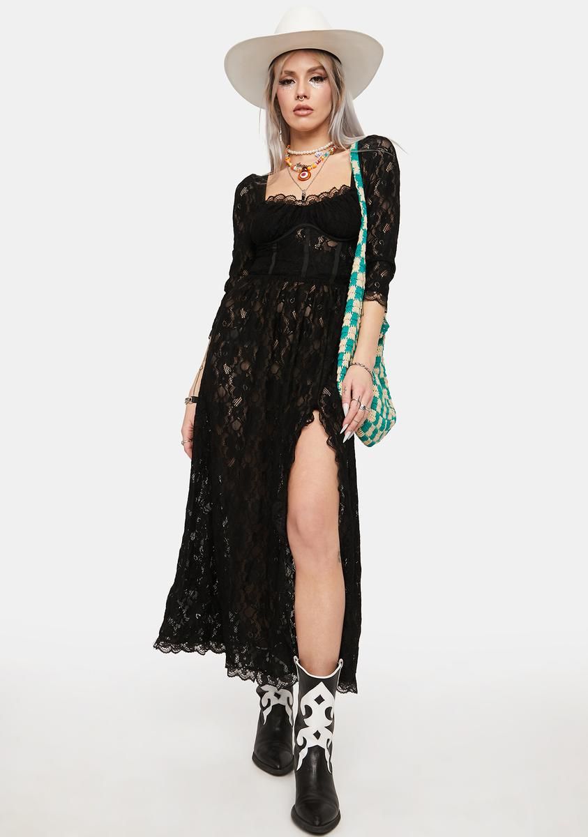 You Move Me Lace Maxi Dress sold by Dolls Kill