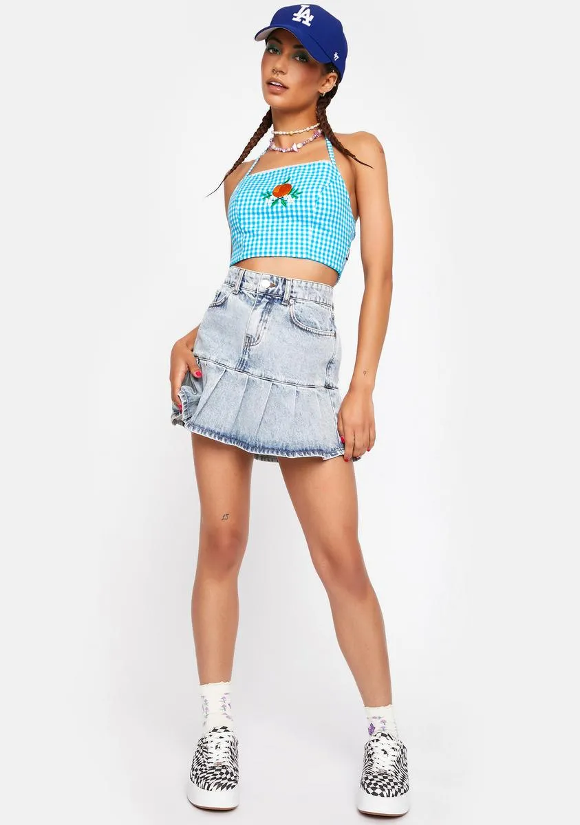 Flora Gingham Crop Top sold by Dolls Kill product image thumbnail 3