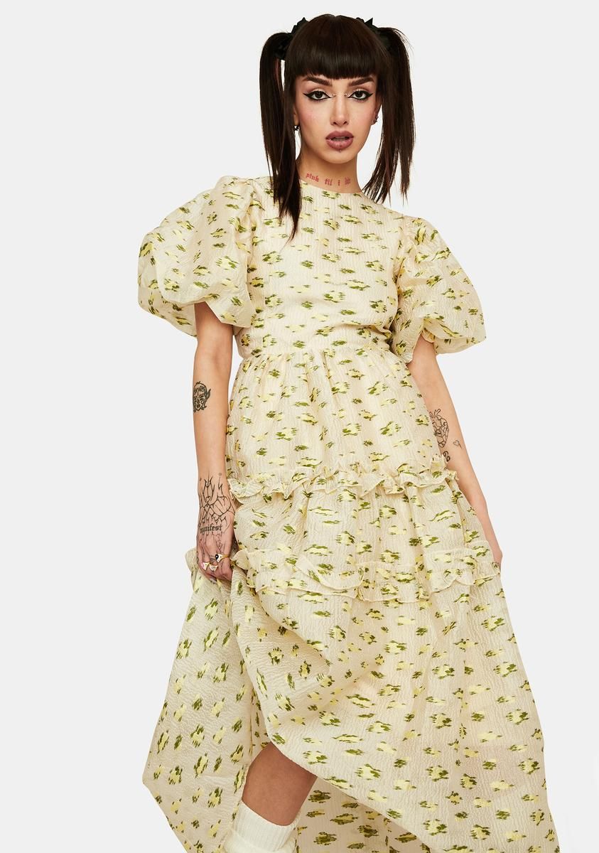 Dream Meadow Jacquard Maxi Dress sold by Dolls Kill