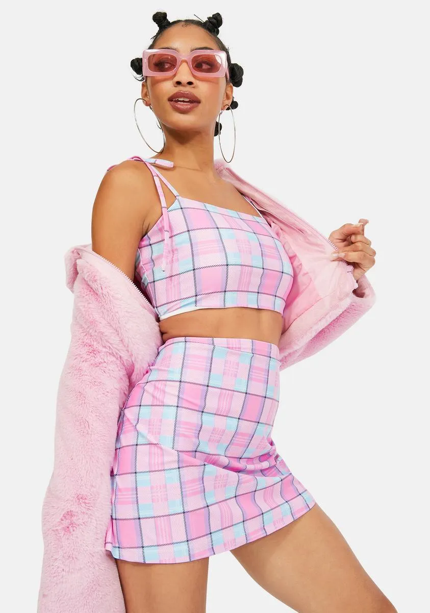 Pink Plaid Mini Skirt sold by Dolls Kill product image thumbnail 2