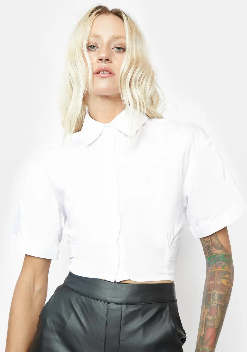 Chill Boss Attitude Button Up Crop Top sold by Dolls Kill