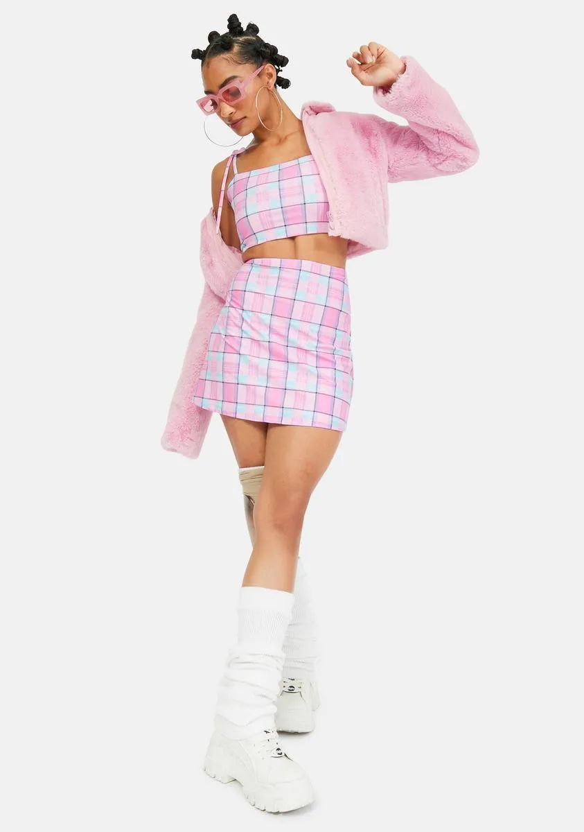 Pink Plaid Mini Skirt sold by Dolls Kill product image thumbnail 3