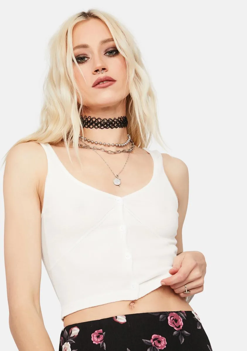 Chill Wait My Turn Button Up Tank Top sold by Dolls Kill