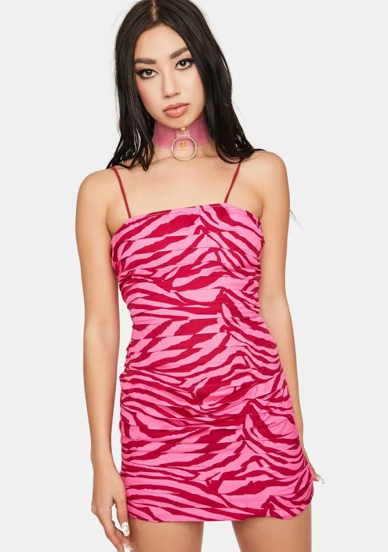 Magenta Wild Side Pleated Mini Dress sold by Dolls Kill
