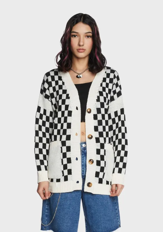 Retro Tendencies Checkered Cardigan sold by Dolls Kill