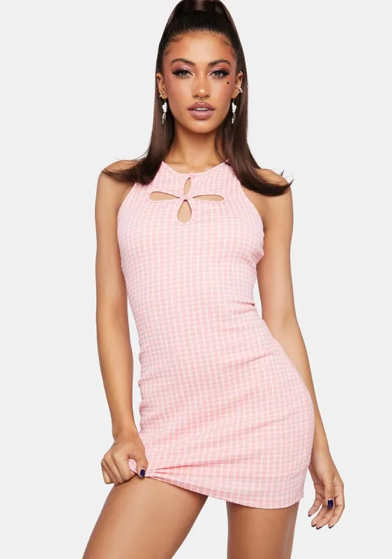 Gingham Cut Out Mini Dress sold by Dolls Kill