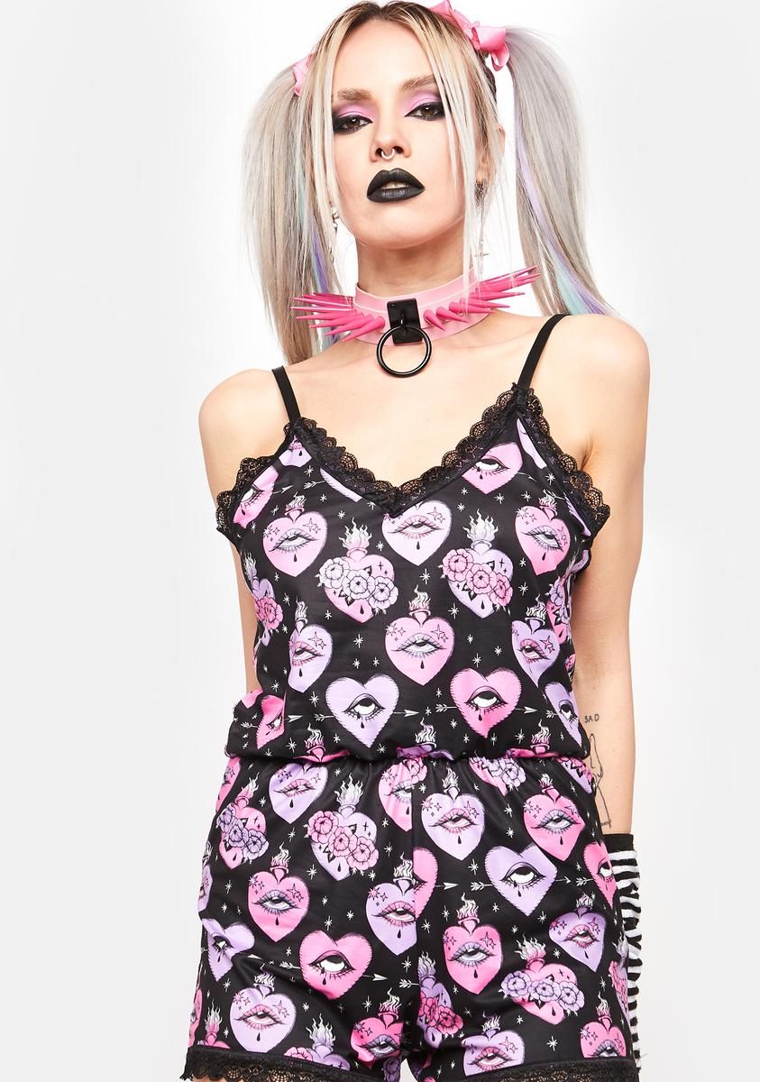 Sacred Heart Eyes Lace Romper sold by Dolls Kill product image thumbnail 2