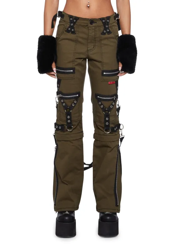 Zip To Zip Pants-Green sold by Dolls Kill