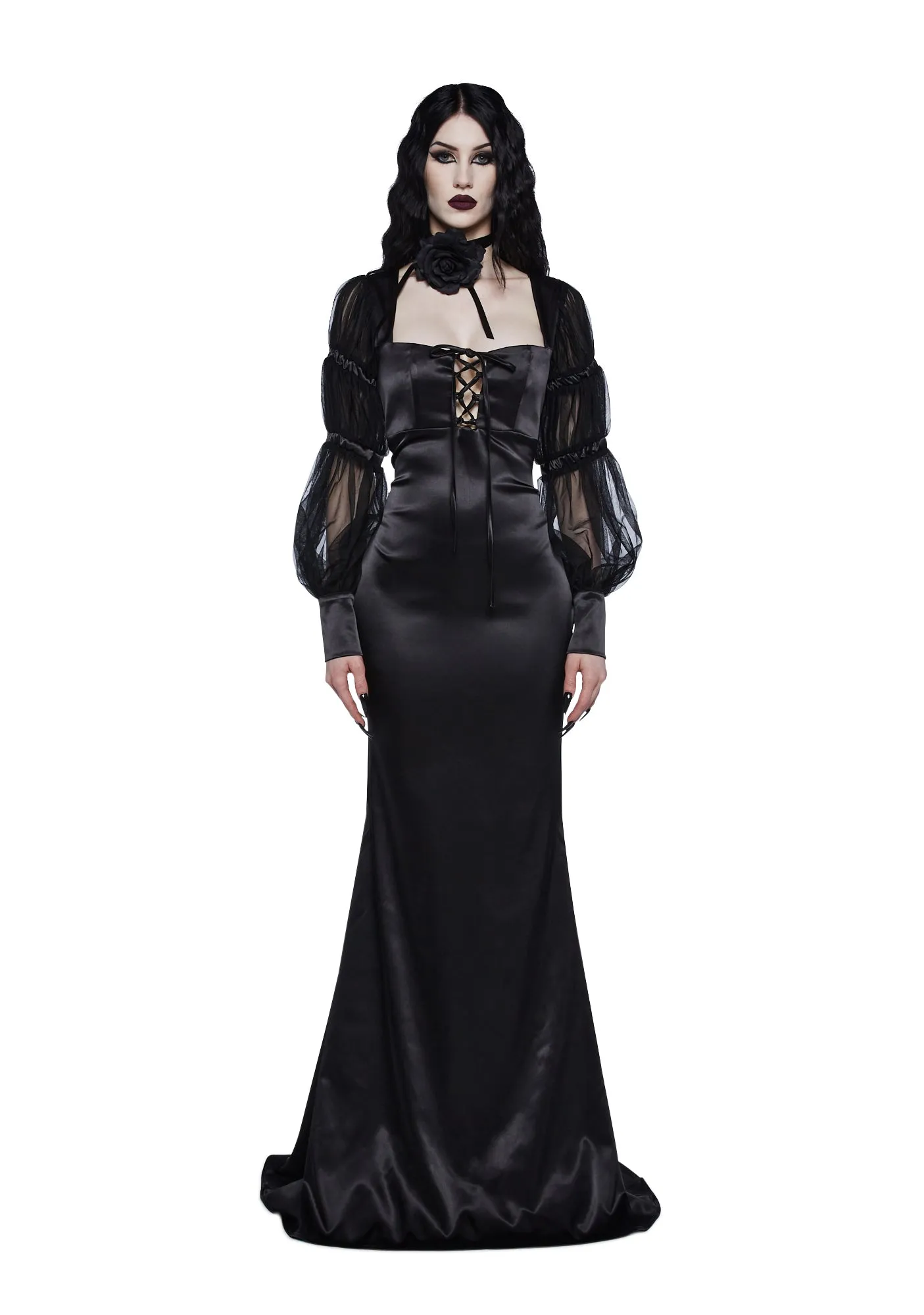 Midnight Reverence Maxi Dress sold by Dolls Kill