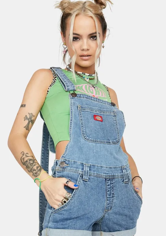 Roll Hem Shortalls sold by Dolls Kill