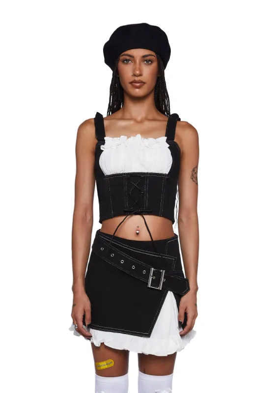 Mary Jane Denim Crop Top sold by Dolls Kill