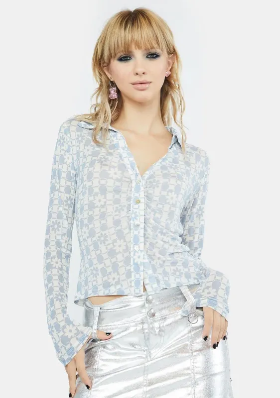 Picked Fresh Mesh Long Sleeve Top sold by Dolls Kill