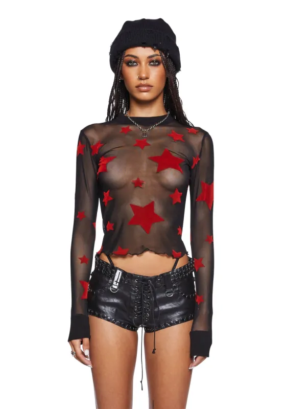 Rebel Revolution Mesh Top sold by Dolls Kill