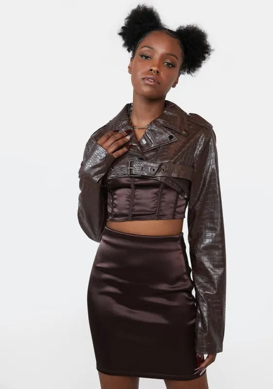 My Main Squeeze Cropped Moto Jacket sold by Dolls Kill