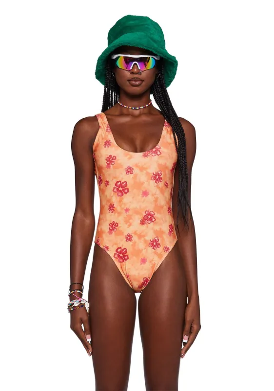 Square Neck 90s One-Piece Swimsuit sold by Dolls Kill
